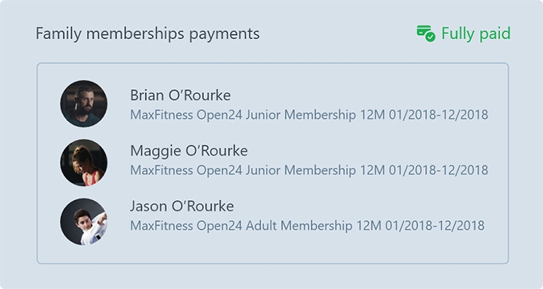 Customisable family plans and memberships