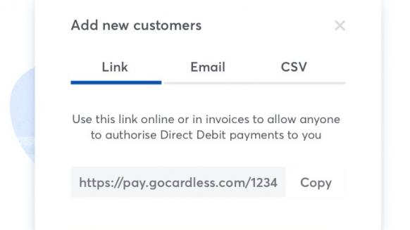 PerfectGym customer-centric payments Screenshot of Gocardless direct debit link