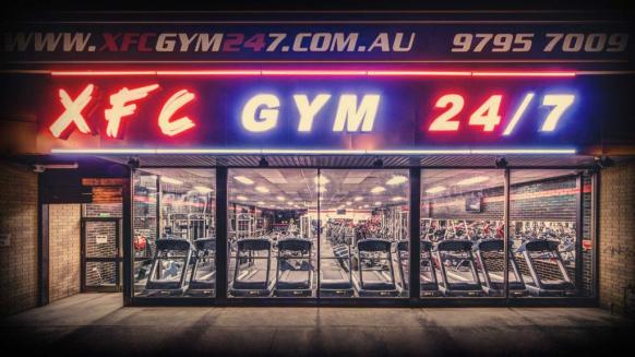Front view of a 24/7 gym 